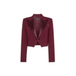 Max Mara Cestino Cady Spencer Jacket in Bordeaux | Blazers | Luxury Shoes 