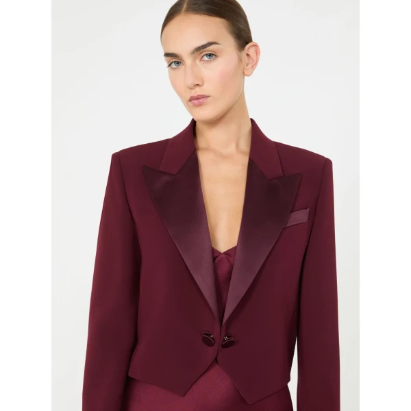 Max Mara Cestino Cady Spencer Jacket in Bordeaux | Blazers | Luxury Shoes 