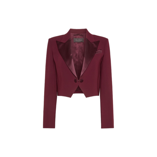 Max Mara Cestino Cady Spencer Jacket in Bordeaux | Blazers | Luxury Shoes 