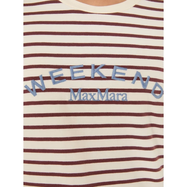 Max Mara Cestino Long Sleeved Jersey T-Shirt in Bordeaux | T-shirts | Luxury Shoes 