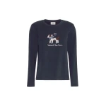 Max Mara Cestino Long Sleeved Jersey T-Shirt in Navy | T-shirts | Luxury Shoes 