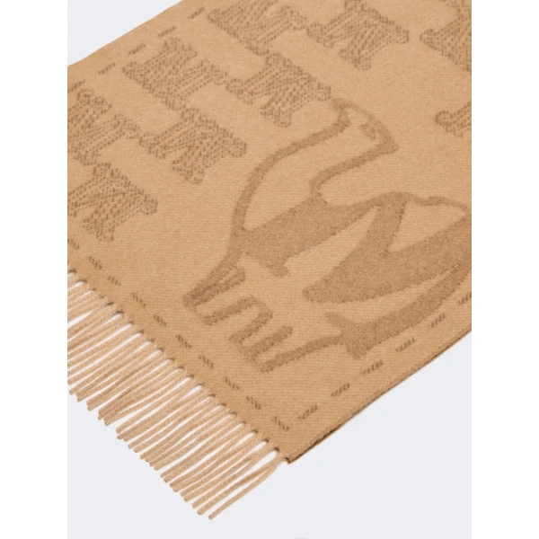 Max Mara Charme Jacquard Cashmere Stole in Camel | Scarves | Luxury Shoes 