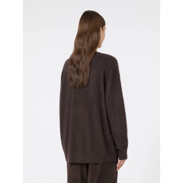 Max Mara Chicca Brushed Cashmere Crew-Neck Sweater in Brown | Sweaters | Luxury Shoes 