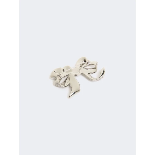 Max Mara Cicala Rhinestone Metal Brooch in Silver | Brooches & Pins | Luxury Shoes 