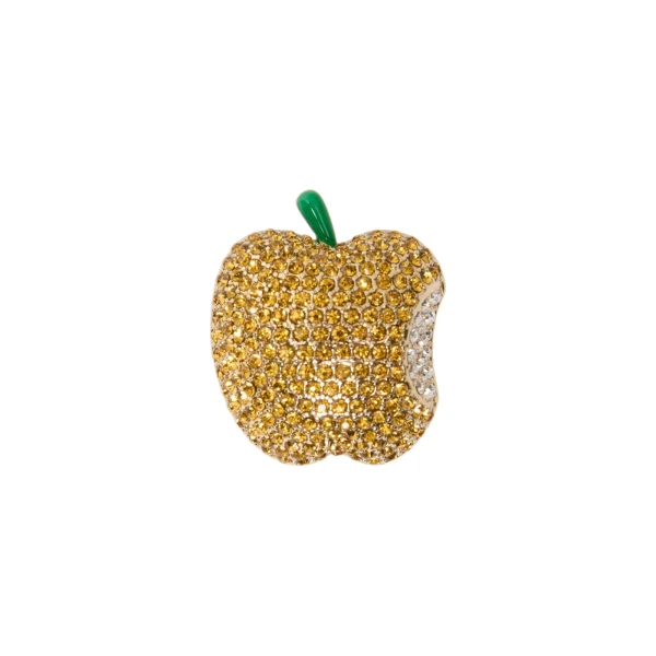 Cicala Rhinestone Metal Brooch in Yellow