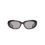 Max Mara Cicogna Oval Sunglasses in Black | Sunglasses | Luxury Shoes 