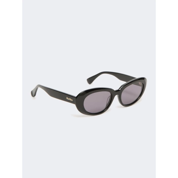Max Mara Cicogna Oval Sunglasses in Black | Sunglasses | Luxury Shoes 