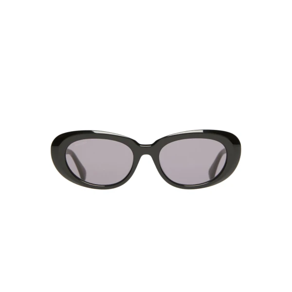 Cicogna Oval Sunglasses in Black