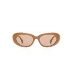 Max Mara Cicogna Oval Sunglasses in Camel | Sunglasses | Luxury Shoes 