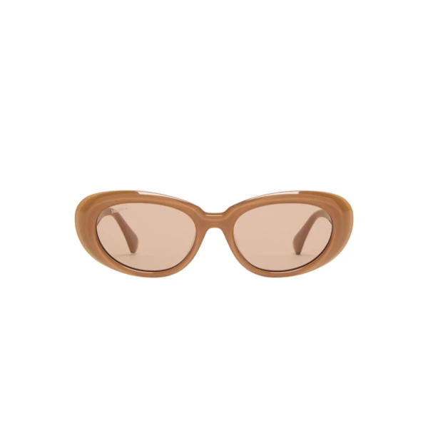 Cicogna Oval Sunglasses in Camel