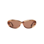 Max Mara Cicogna Oval Sunglasses in Rust | Sunglasses | Luxury Shoes 