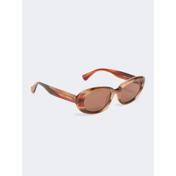 Max Mara Cicogna Oval Sunglasses in Rust | Sunglasses | Luxury Shoes 