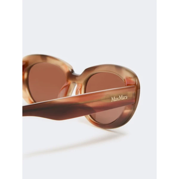 Max Mara Cicogna Oval Sunglasses in Rust | Sunglasses | Luxury Shoes 