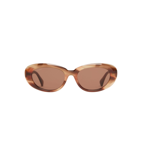 Max Mara Cicogna Oval Sunglasses in Rust | Sunglasses | Luxury Shoes 