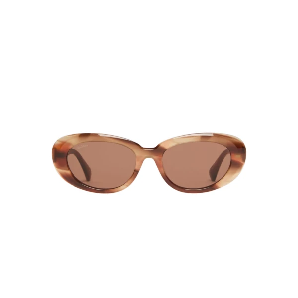 Cicogna Oval Sunglasses in Rust