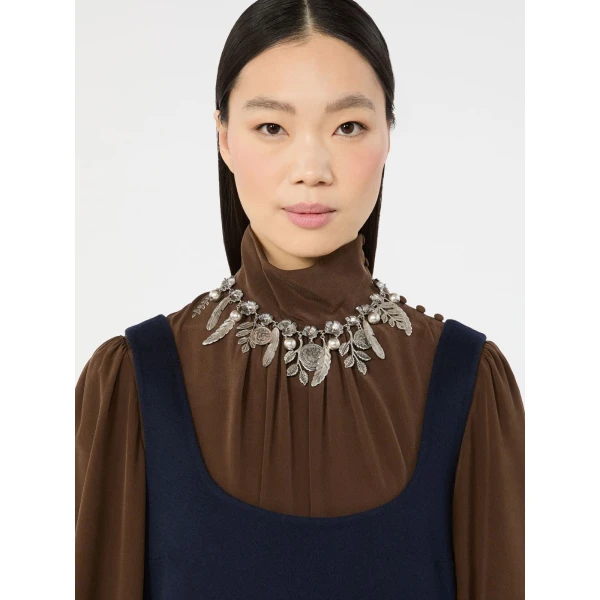 Max Mara Cippo Charm Choker Necklace in Silver | Necklace | Luxury Shoes 