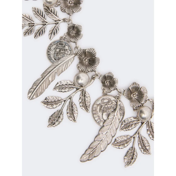 Max Mara Cippo Charm Choker Necklace in Silver | Necklace | Luxury Shoes 