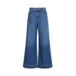 Max Mara Ciro Wide-Leg Cotton Denim Jeans in Navy | Denim | Luxury Shoes 