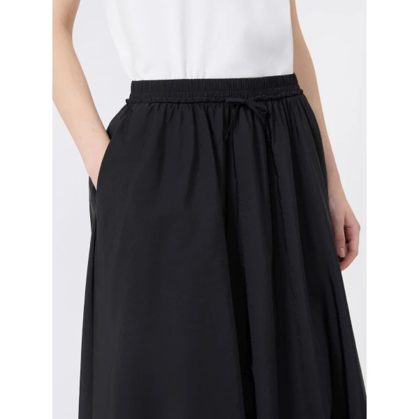 Max Mara Ciurma Long Water-Repellent Canvas Skirt in Black | Maxi Skirts | Luxury Shoes 