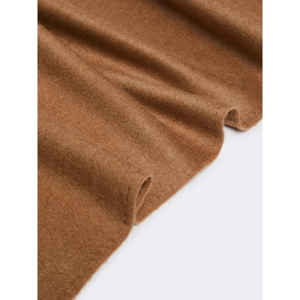 Max Mara Clara Monogram Embroidered Stole in Camel | Scarves | Luxury Shoes 