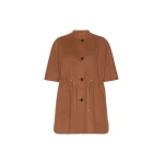 Max Mara Classe Pure Wool Drawstring Cape in Dark Brown | Coats | Luxury Shoes 