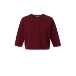 Max Mara Classi Cotton, Silk and Cashmere Shrug in Dark Red | Sweaters | Luxury Shoes 