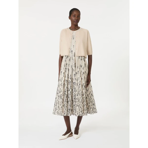 Max Mara Classi Cotton, Silk and Cashmere Shrug in Natural | Sweaters | Luxury Shoes 