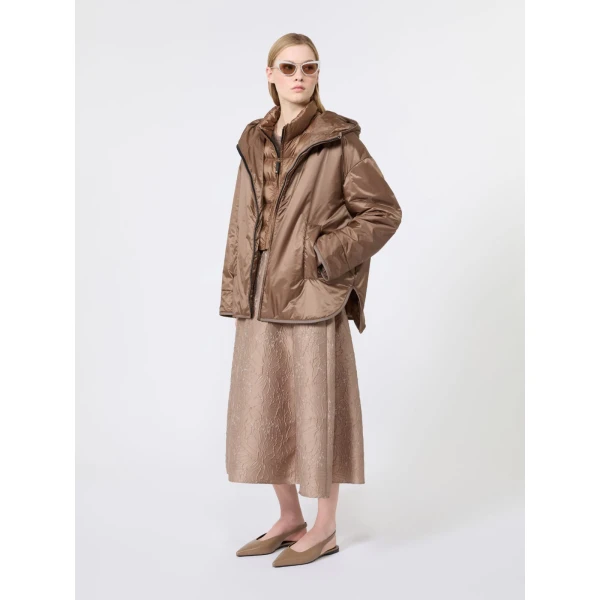 Max Mara Cleo Oversized Padded Water-Repellent Jacket in Mud | Jackets | Luxury Shoes 
