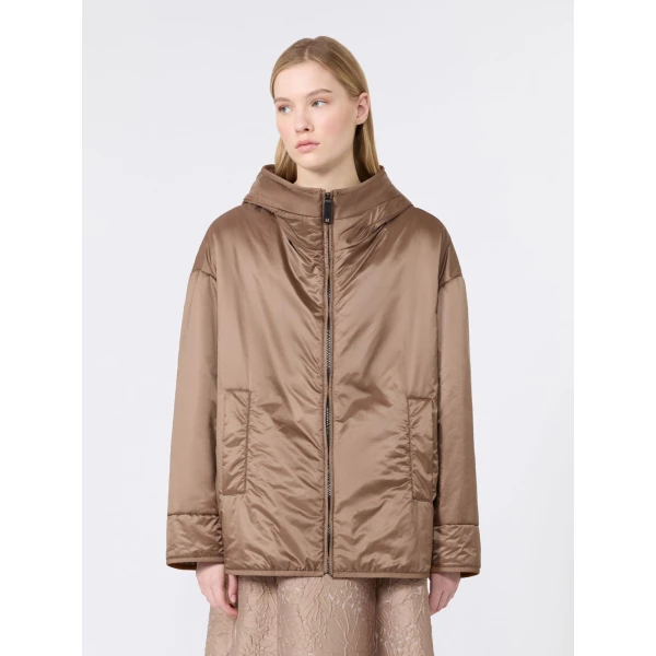 Max Mara Cleo Oversized Padded Water-Repellent Jacket in Mud | Jackets | Luxury Shoes 