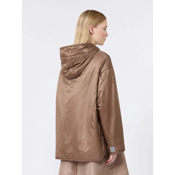 Max Mara Cleo Oversized Padded Water-Repellent Jacket in Mud | Jackets | Luxury Shoes 