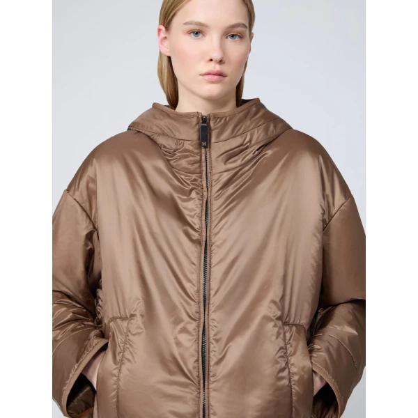 Max Mara Cleo Oversized Padded Water-Repellent Jacket in Mud | Jackets | Luxury Shoes 