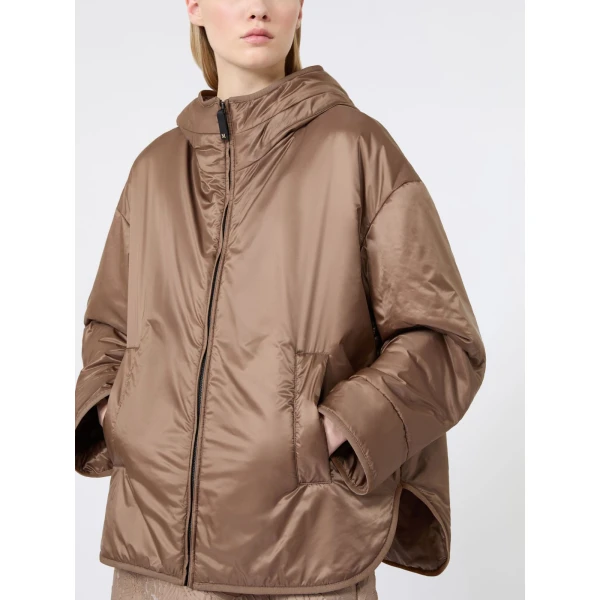 Max Mara Cleo Oversized Padded Water-Repellent Jacket in Mud | Jackets | Luxury Shoes 