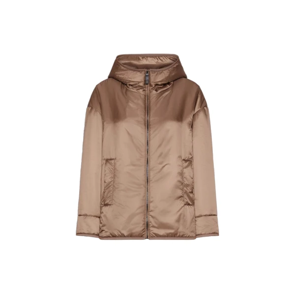 Max Mara Cleo Oversized Padded Water-Repellent Jacket in Mud | Jackets | Luxury Shoes 