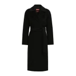 Max Mara Cles Wool, Cashmere and Silk Wrap Coat in Black | Wool Coat | Luxury Shoes 
