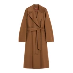 Max Mara Cles Wool, Cashmere and Silk Wrap Coat in Camel | Wool Coat | Luxury Shoes 