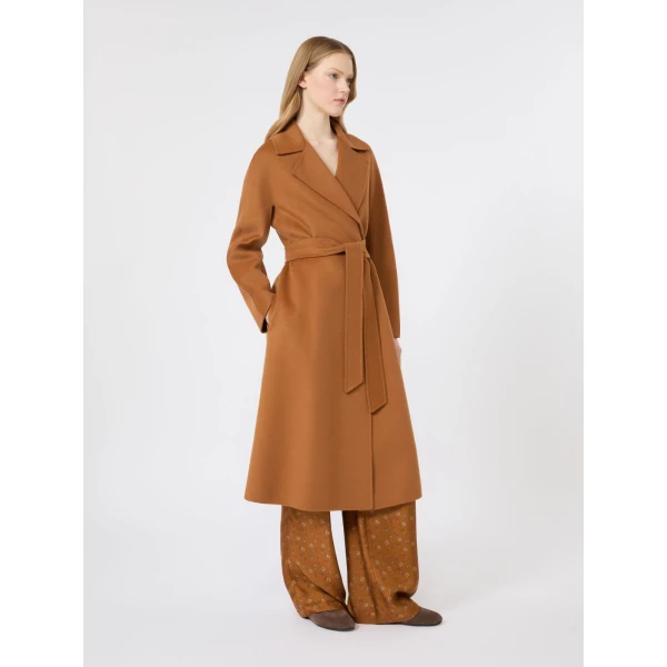 Max Mara Cles Wool, Cashmere and Silk Wrap Coat in Caramel | Wool Coat | Luxury Shoes 