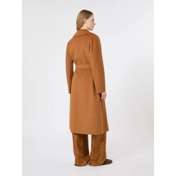 Max Mara Cles Wool, Cashmere and Silk Wrap Coat in Caramel | Wool Coat | Luxury Shoes 