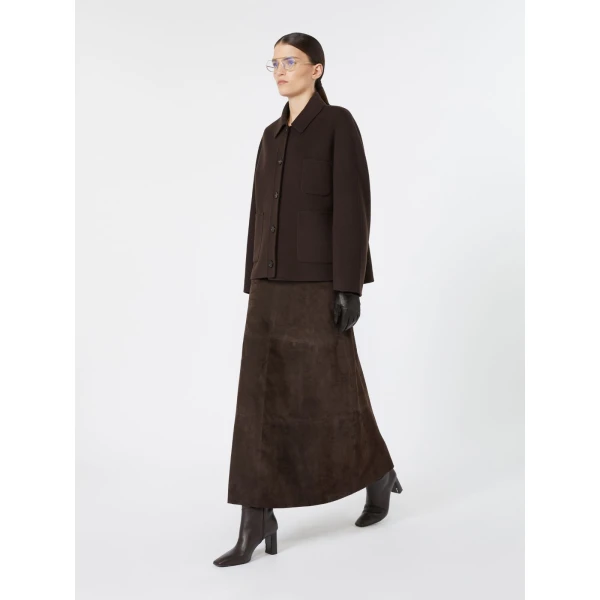 Max Mara Cloe Wool Broadcloth Jacket in Brown | Blazers | Luxury Shoes 