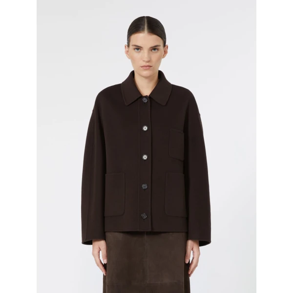Max Mara Cloe Wool Broadcloth Jacket in Brown | Blazers | Luxury Shoes 
