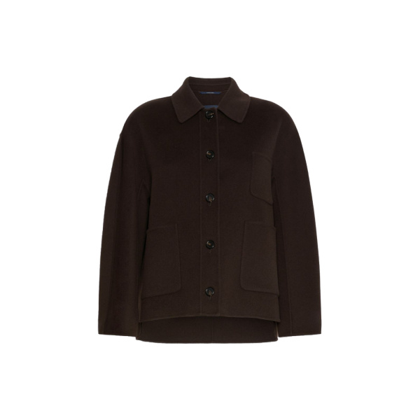 Max Mara Cloe Wool Broadcloth Jacket in Brown | Blazers | Luxury Shoes 