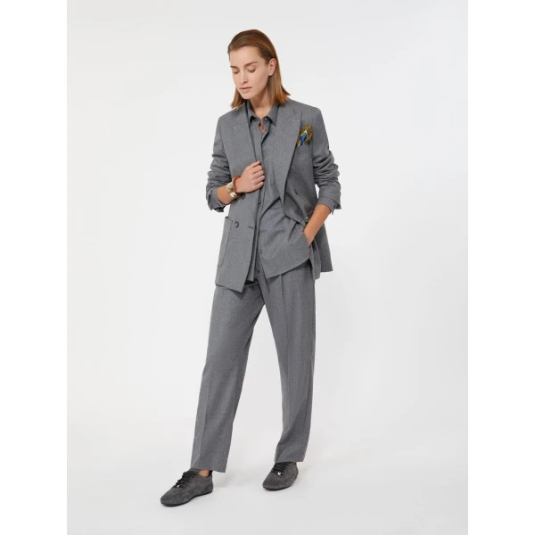 Max Mara Cloruro Cashmere Foule Blazer in Medium Grey | Blazers | Luxury Shoes 