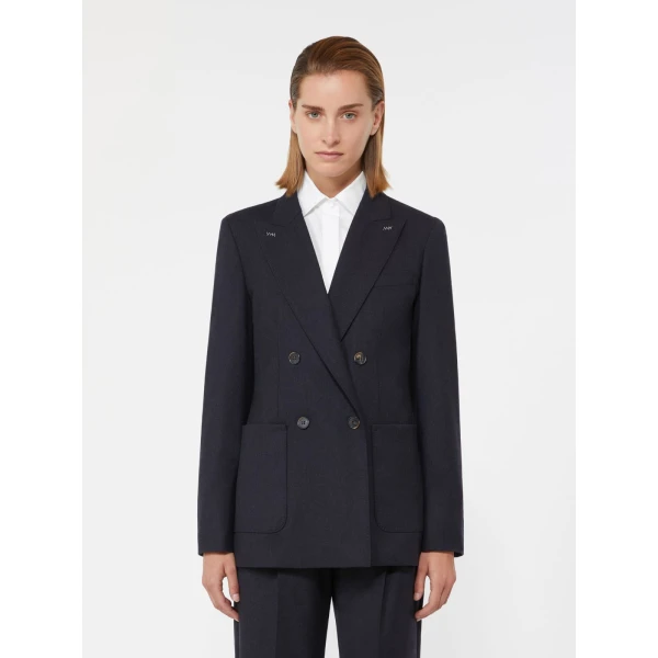 Max Mara Cloruro Cashmere Foule Blazer in Ultramarine | Blazers | Luxury Shoes 