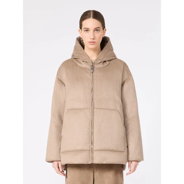 Max Mara Clown Reversible Cashmere Puffer Jacket in Clay | Jackets | Luxury Shoes 
