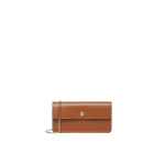 Max Mara Clutchy Leather Phone Pouch in Amber Brown | Wallets & Purses | Luxury Shoes 