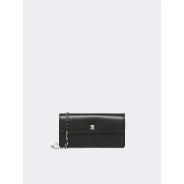 Max Mara Clutchy Leather Phone Pouch in Black | Wallets & Purses | Luxury Shoes 