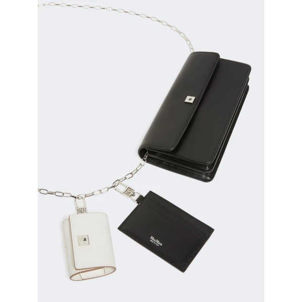Max Mara Clutchy Leather Phone Pouch in Black | Wallets & Purses | Luxury Shoes 