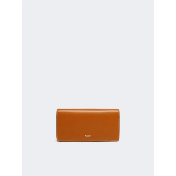 Max Mara Clutchy Leather Phone Pouch in Rust | Wallets & Purses | Luxury Shoes 