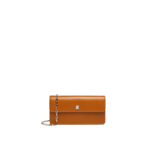 Clutchy Leather Phone Pouch in Rust