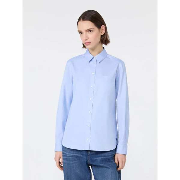Max Mara Cobalto Cotton Oxford Shirt in Light Blue | Shirts | Luxury Shoes 