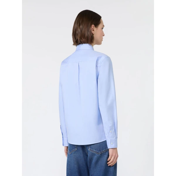 Max Mara Cobalto Cotton Oxford Shirt in Light Blue | Shirts | Luxury Shoes 